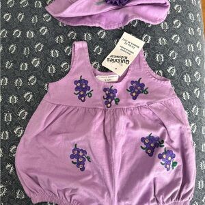 Lavender Floral Bubble Romper Set